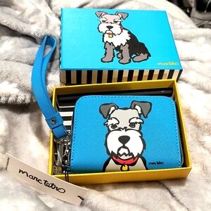 Marc Tetro small wallet/wristlet with strap, zip around 4.5" x 4"